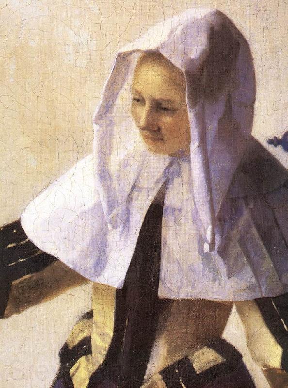VERMEER VAN DELFT, Jan Young Woman with a Water Jug (detail) r Norge oil painting art